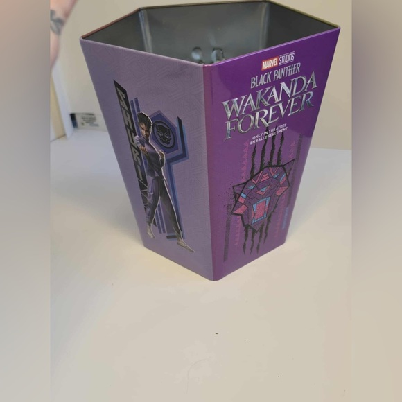 Black Panther Wakanda Forever Marvel Studios Movie Popcorn Tin Cineplex Bucket - Picture 3 of 6